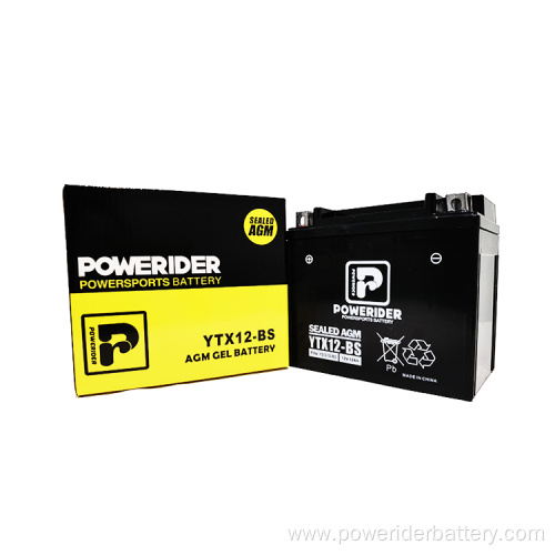 12v 12ah YTX12-BS mf lead-acid motorcycle starter battery